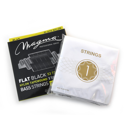 Magma Strings BE505NB Струны для 5-струнной бас-гитары Low B 53-140, Серия: Nylon Black Tapewound, Калибр: 53-73-93-113-140, Обмотка: плоская, обёрнут фото 2