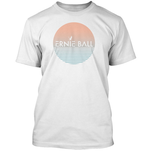 Ernie Ball 4707 футболка. Белый цвет/Лого Ernie Ball Beach спереди/100% хлопок/Размер L
