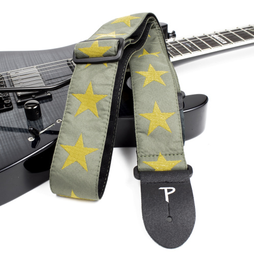 Perri's TWS-7070 Ремень для гитары Серия: JACQUARD Материал: жаккард Рисунок: жёлтые звёзды Ши фото 5