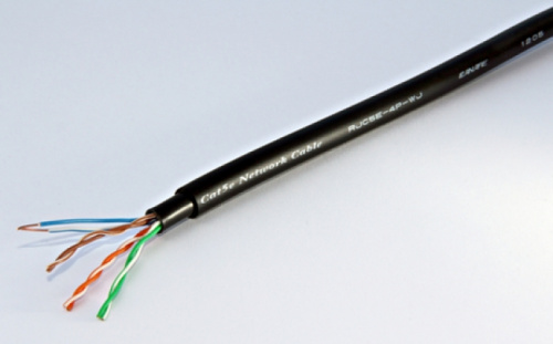 Canare RJC5E-4P-WJ кабель Ethernet гибкий категории CAT5e UTP, диаметр 7,4 мм, двойная изоляция, чёрный, затухание 22дБ на 100 м, проводники 0.22 мм2