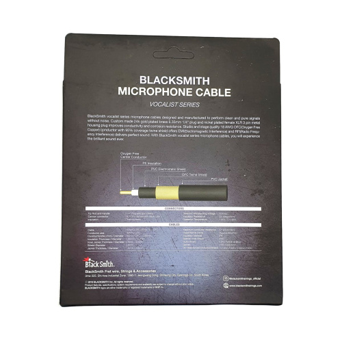 BlackSmith Microphone Cable Vocalist Series 9.8ft VS-STFXLR3 микр кабель, 3 м, прям Jack + XLR мама фото 5