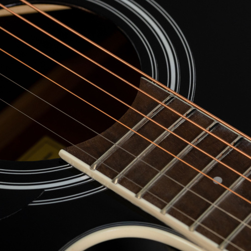 ROCKDALE Aurora D6 C BK E Gloss электроакустическая гитара, дредноут с вырезом, цвет черный, глянцевое покрытие фото 6