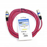 Invotone ACM1105R Микрофонный кабель, XLRF — XLRM длина 5 м (красный)