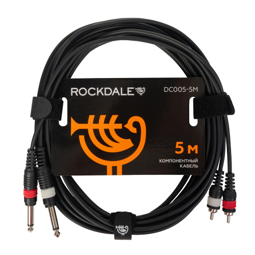 ROCKDALE DC005-5M компонентный кабель, 5 метров, разъемы 2 Mono Jack Male - 2 RCA Male (тюльпаны)