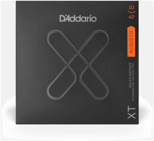 D'ADDARIO XTABR1047 SET ACOUS XT 80/20 X-LIGHT струны с покрытием XT для акустической гитары, 10-47 фото 2