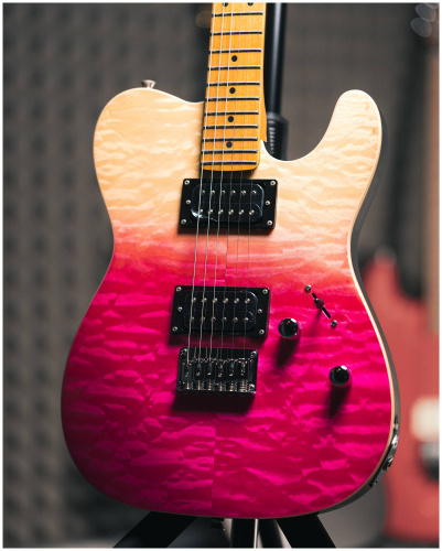 JET JT-450 QTPK электрогитара, Telecaster, корпус липа, топ тигровый клен, цвет PK фото 3