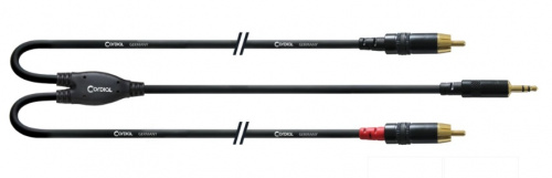 Cordial CFY 1.5 WCC-LONG кабель Y-адаптер джек стерео 3.5мм 2xRCA, 1.5м, черный