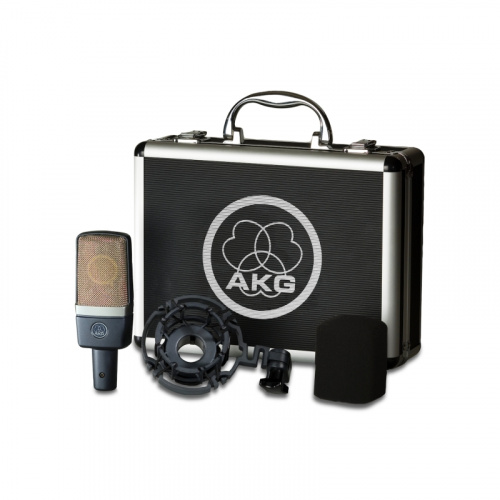 AKG C214 конденсаторный микрофон с 1" мембраной. Диаграмма кардиоида. В комплекте: H85 держатель антивибрационный, W214 ветрозащита, кейс жесткий фото 2