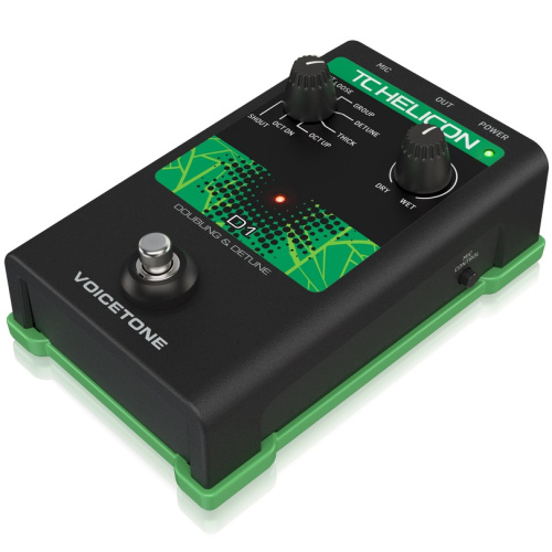 TC HELICON VoiceTone D1 напольная вокальная педаль эффекта дублирования голоса, добавляет второй голос в унисон или октаву, 8 пресетов, преамп студийн фото 3