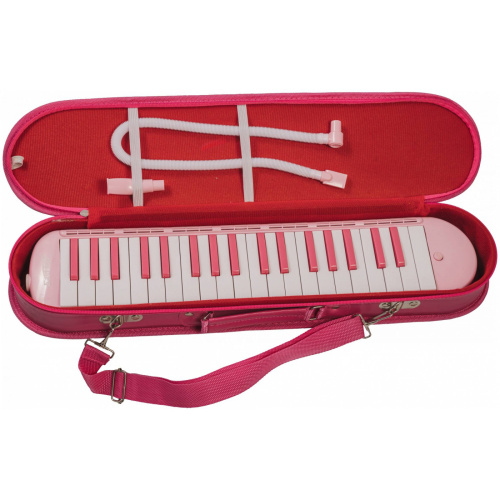 BEE BM-37SL PINK мелодика духовая клавишная 37 клавиш, цвет розовый, мягкий чехол фото 10