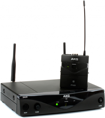 AKG WMS420 Presenter Set Band U1 радиосистема с приёмником SR420, портативный передатчик PT420, петличный микрофон C417L фото 3