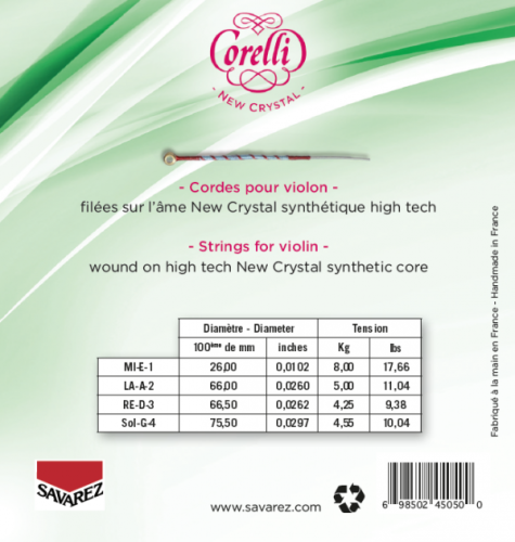 SAVAREZ 700ML Corelli New Crystal Medium Light струны для скрипки фото 2
