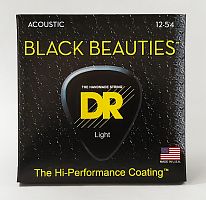 DR BKA-12 BLACK BEAUTIES струны для акустической гитары чёрные 12 54