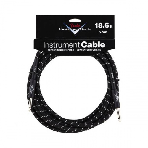 FENDER CUSTOM SHOP 18.6" INSTRUMENT CABLE BLACK TWEED инструментальный кабель, 5,5 м, чёрная твидова фото 3