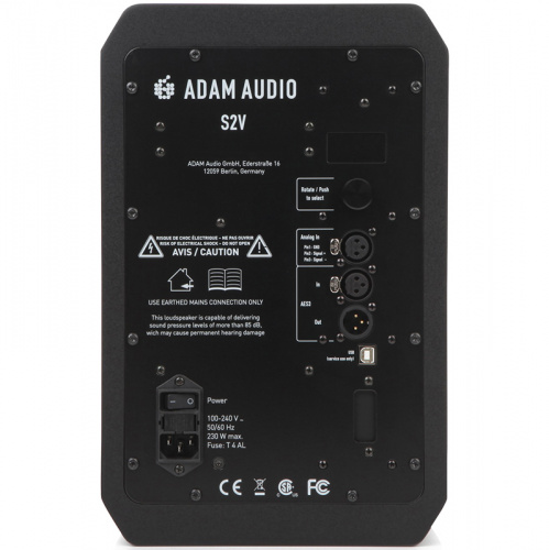ADAM S2V Активный 2-х полосный аудио монитор ближнего поля, S-ART ВЧ динамик, 7" Hexacone НЧ динамик