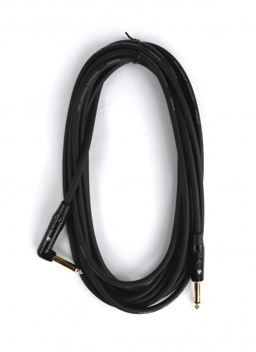 AuraSonics J63J63R-5 гитарный кабель Jack TS 6.3мм угловой Jack TS 6.3мм 5м, черный фото 2
