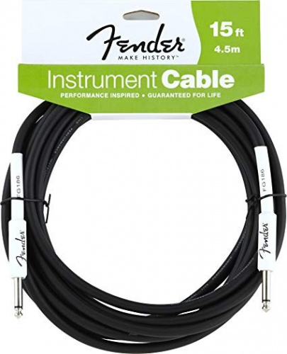 FENDER 15' INST CABLE BLK инструментальный кабель, черный, длина 15' (4,6 м), диаметр 0.643 мм, прямые разъемы 1/4" фото 4