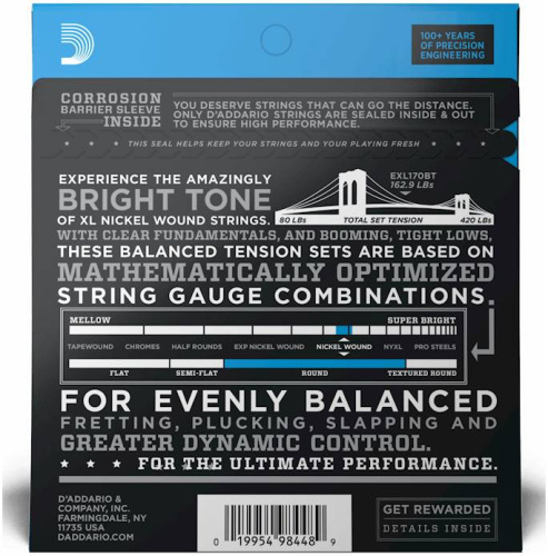 D'Addario EXL170BT Струны бас long 045-107 фото 2