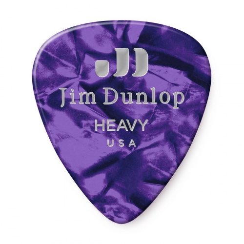 Dunlop Celluloid Purple Pearloid Heavy 483P13HV 12Pack медиаторы, жесткие, 12 шт.