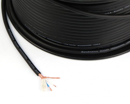 AuraSonics MC222BS микрофонный кабель 6мм, 39*0.10, 0.31mm, 22AWG, плетеный экран, бухта 100м, до фото 2