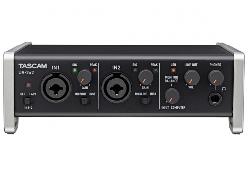 Tascam US-2x2 USB аудио/MIDI интерфейс (2 входа, 2 выхода) фото 2