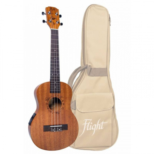 FLIGHT DUT34 EQ MAH укулеле, тенор, с активным звукоснимателем,цвет натуральный, чехол в комплекте