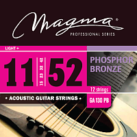 Magma Strings GA130PB12 Струны для 12-струнной акустической гитары 11-52, Серия: Phosphor Bronze, Калибр: 11-15-23-32-42-52, Обмотка: круглая, фосфори