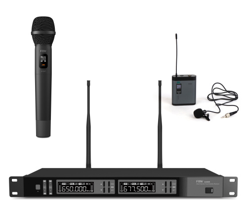 FBW A2D-MIX радиосистема, комплект из диверситивного приёмника A220R с передатчиками A100BT и A100HT, 512-562МГц, FM-модуляция, 2/10/30мВт, 3 уровня S