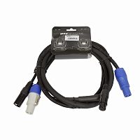 Invotone ADPC1002 кабель смежный 3х1.5мм & 2х0.22мм PowerCon in/out XLR DMX in/out 2 м