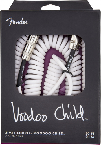 FENDER HENDRIX VOODOO CHILD CABLE WHITE Гитарный кабель jack-jack, 9 метров, модель Джими Хендрикс, белый