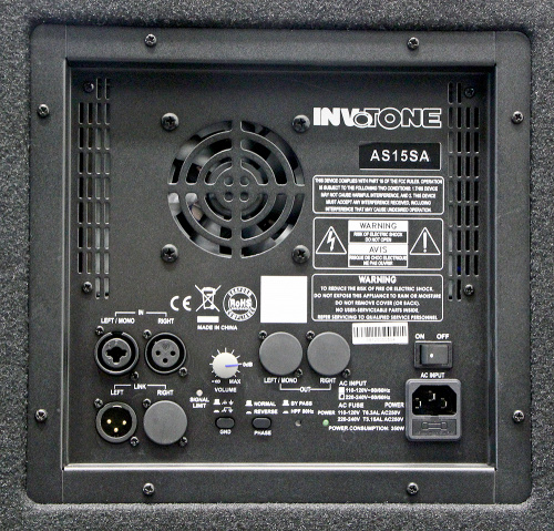Invotone AS15SA активный сабвуфер, 15 1400 Вт, 42Гц-125Гц, 121 дБ SPL фото 3