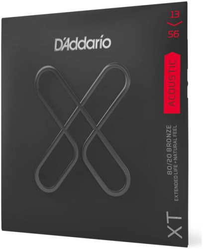 D'ADDARIO XTABR1356 SET ACOUS XT 80/20 MEDIUM струны с покрытием XT для акустической гитары, 13-56