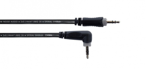 Cordial ES 0,5 WWR инструментальный кабель мини-джек стерео 3.5мм male/мини-джек стерео 3.5мм угловой male, 0,5м, черный