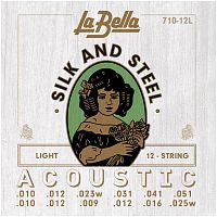 LA BELLA 710-12L Струны для 12-ти струнной акустической гитары, легкое натежение (010-051)