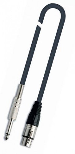 QUIK LOK MX777-5 готовый микрофонный кабель, 5 метров, разъемы XLR/F - Mono Jack 1/4, цвет черный фото 3