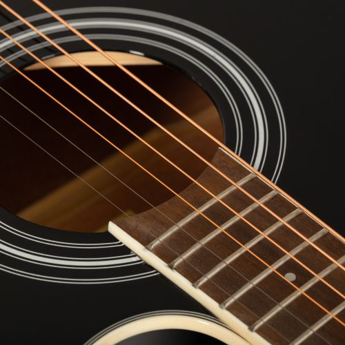 ROCKDALE Aurora D6 Gloss C BK акустическая гитара дредноут с вырезом, цвет черный, глянцевое покрытие фото 4
