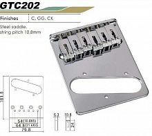 Gotoh GTC-202-C бридж для Telecaster, modern (6 седел) цвет хром; седла сталь