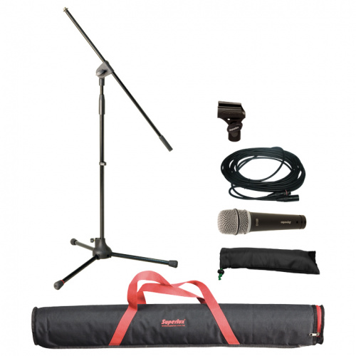 Superlux MSK10B-X набор: микрофон D10B с чехлом и держателем, стойка с чехлом, кабель XLR-XLR