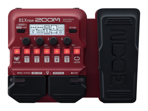 Zoom B1X FOUR басовый процессор мультиэффектов с педалью экспрессии
