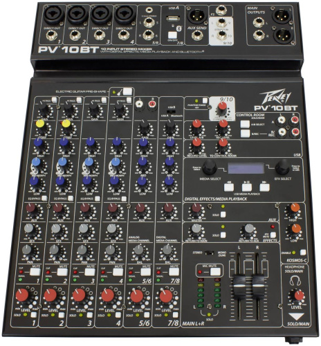 Peavey PV 10 BT Пульт микшерный премиум-класса, 4моно, 2 стерео, BT, USB MP3 playback,USB/аудио инте