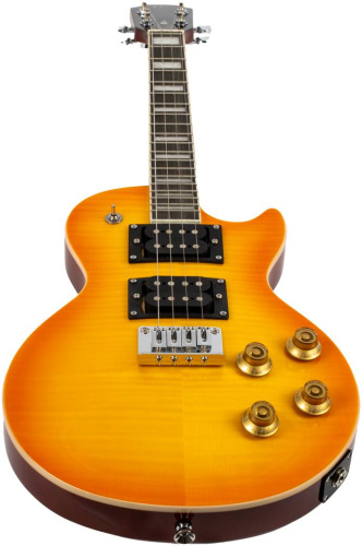 FLIGHT Centurion Tenor VB электроукулеле, Les Paul, тенор, цвет Vintage Burst, чехол фото 5