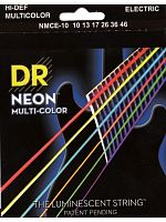 DR Strings NMCE-10 Струны для электрогитары Multi-Color Coated Electric 10-46 Medium, цветные