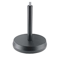K&M 23200-300-55 настольная прямая стойка для микрофона,звукопоглощающая литая основа, h 175мм, черная