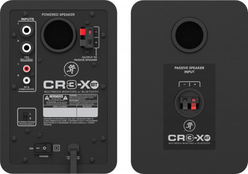 MACKIE CR3-XBT пара студийных мониторов, мощность 50 Ватт, Bluetooth, динамик 3', твиттер 0,75', цвет черный фото 4