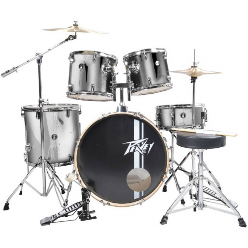 Peavey PV 5PC Drum Set Silver Барабанная установка (бас-барабан, три тома, малый барабан, каркас,