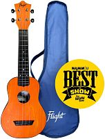 Flight TUS 35 OR укулеле сопрано, пластик, цвет оранжевый