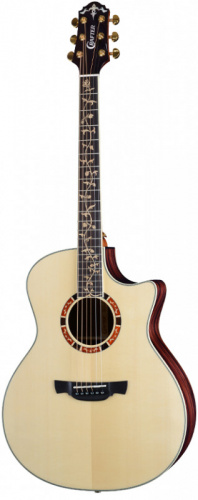 CRAFTER STG G-28ce электроакустическая гитара, верхняя дека Solid ель, корпус черное дерево
