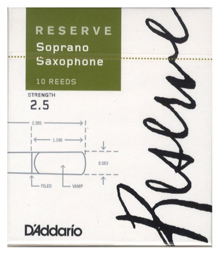 D'ADDARIO WOODWINDS DIR1025 RESERVE SSX 10 PACK 2.5 трости для сопрано саксофона, размер 2.5, 10 шт
