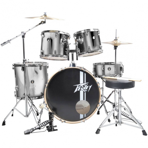 Peavey PV 5PC Drum Set Silver Барабанная установка (бас-барабан, три тома, малый барабан, каркас, фото 2