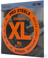 D'Addario EPS510 струны для электрогитары, ProSteels, Regular Light, 10-46